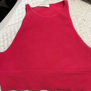 Babaton Fuchsia Ribbed Crop Top